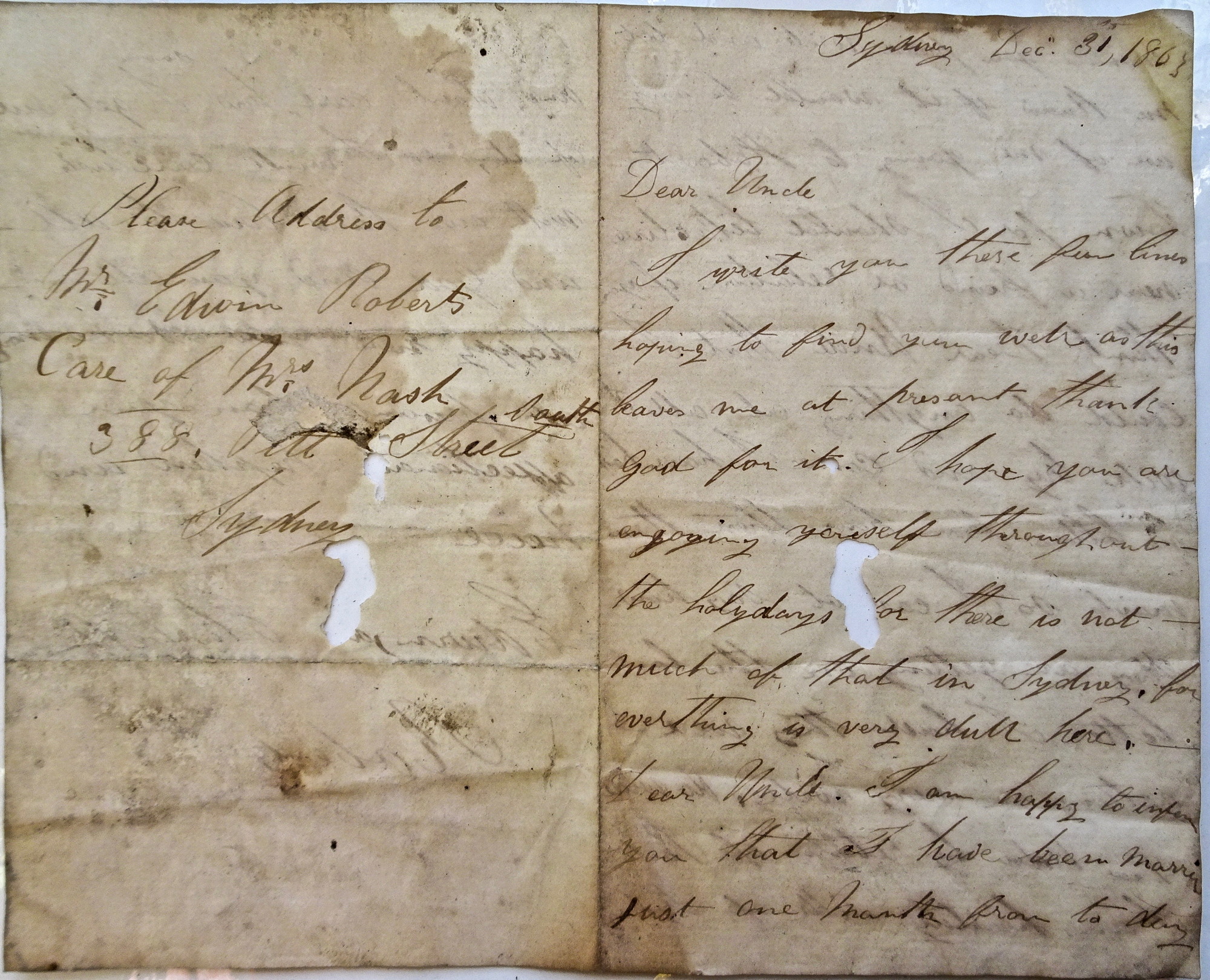 Letter to William Evans